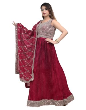 Maroon Anarkali