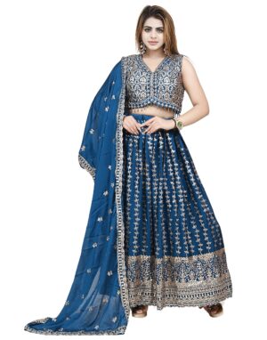 Blue sequence Anarkali
